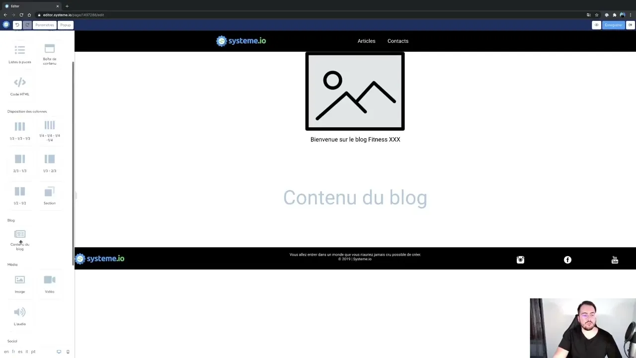 Personnalisation du template de blog Systeme.io
