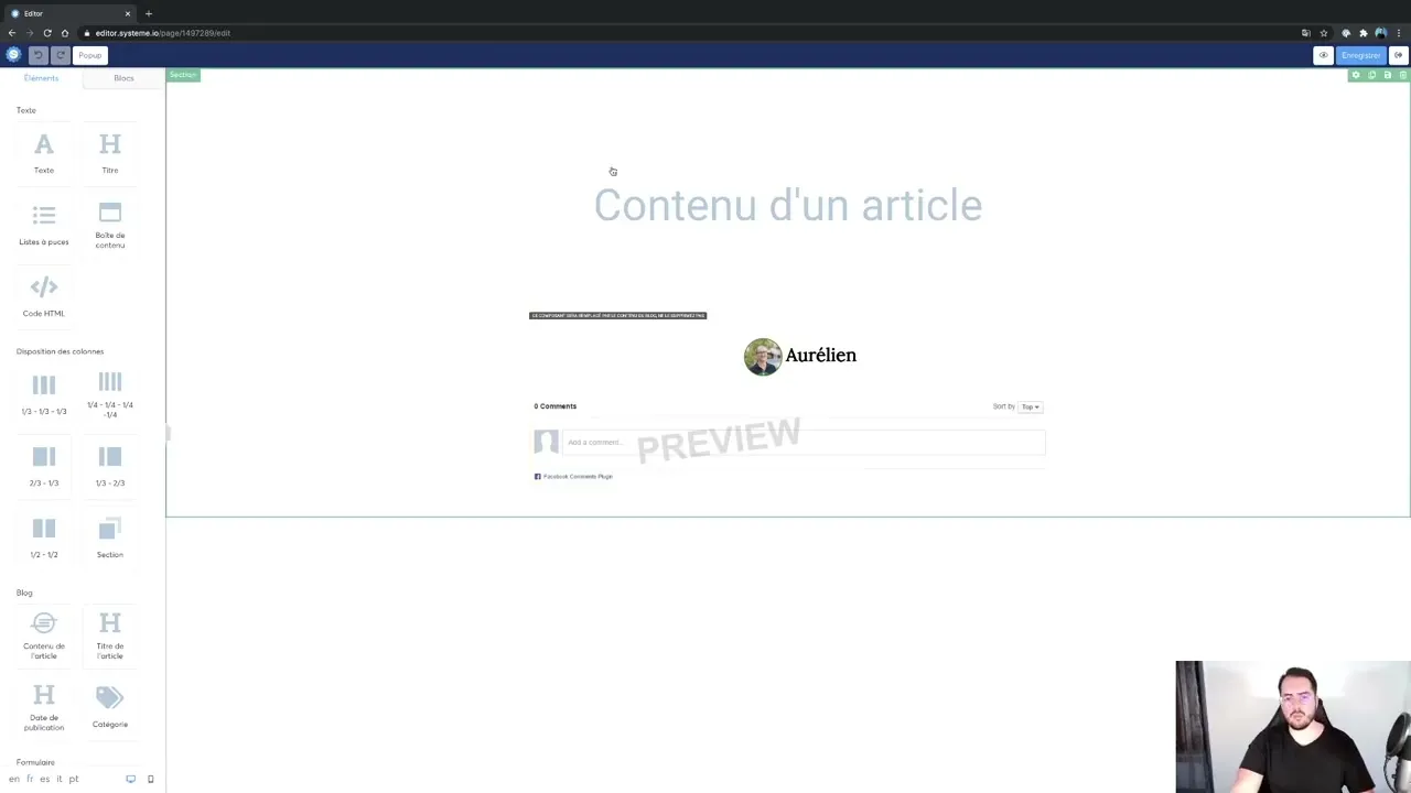 Création d'un article de blog optimisé SEO sur Systeme.io