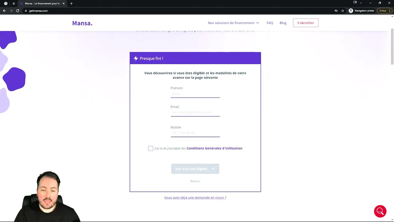 Conditions d'éligibilité et montants proposés par Mansa