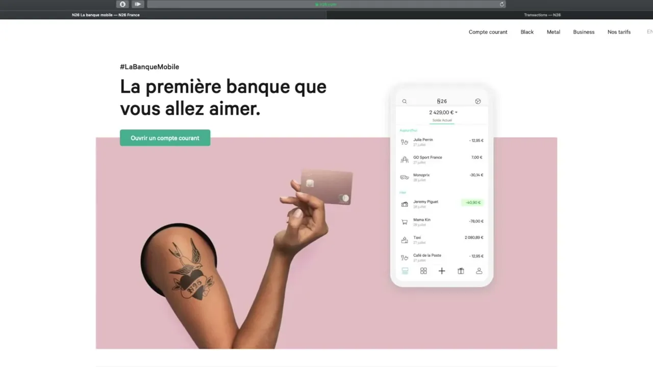 Processus d'inscription et d'ouverture de compte N26
