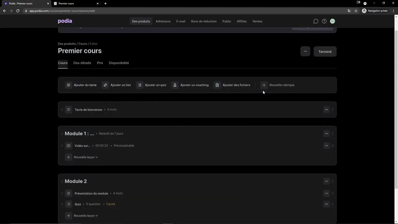 Création de tunnels de vente et email marketing sur Podia