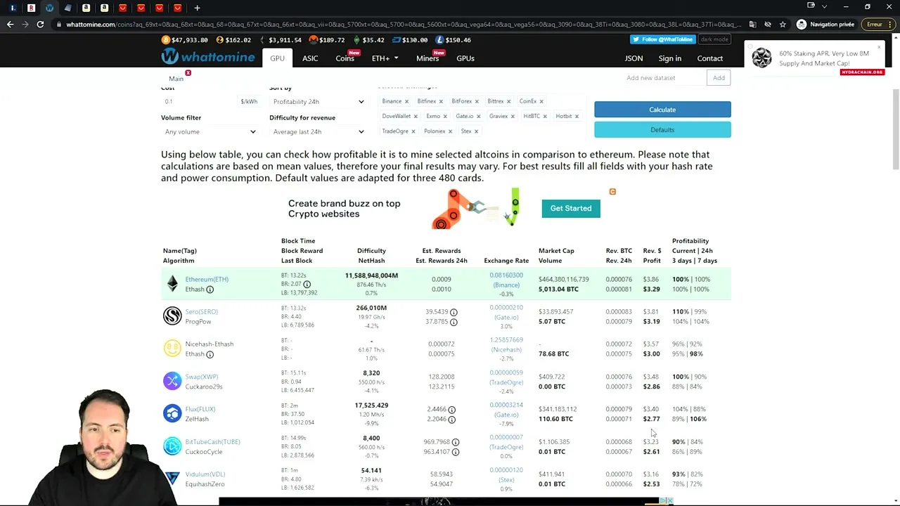 Commande des composants pour le rig de minage