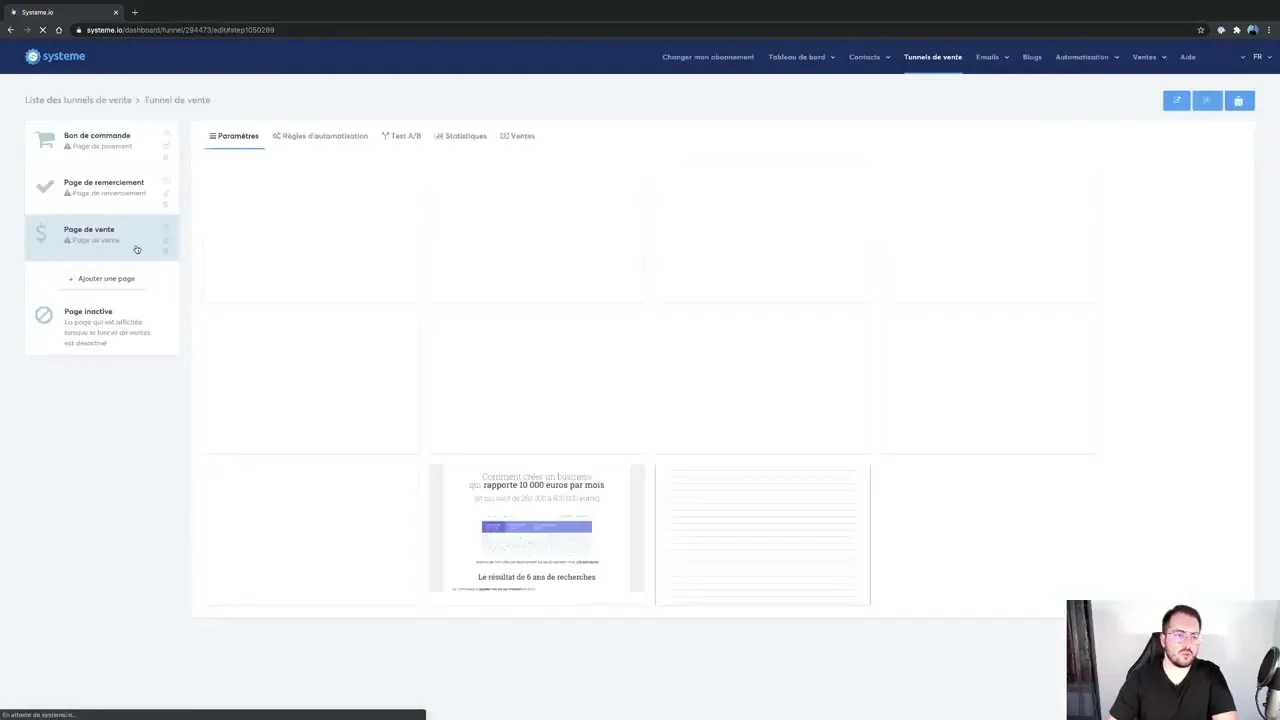 Architecture d'un tunnel de vente sur Systeme.io